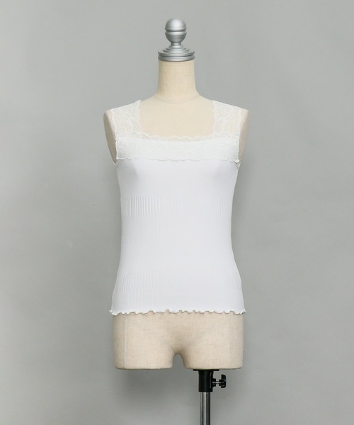 AS KNOW AS PINKY（アズノゥアズピンキー）の「ランダム前後なノースリーブタンクトップ（タンクトップ・レディース・オフホワイト/ブラック/ライトグリーン/ブルー・FREE）」の6枚目の写真