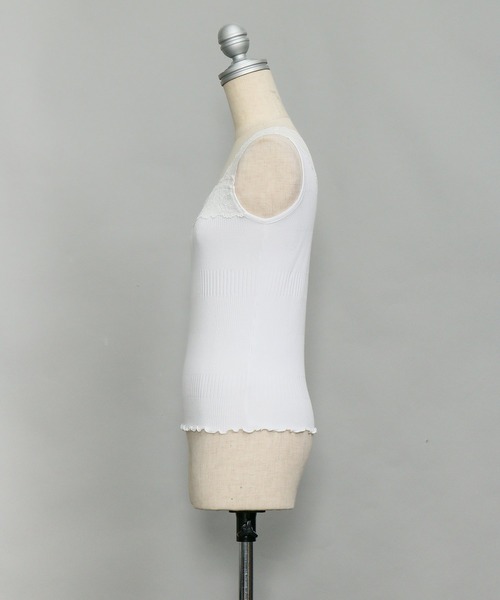 AS KNOW AS PINKY（アズノゥアズピンキー）の「ランダム前後なノースリーブタンクトップ（タンクトップ・レディース・オフホワイト/ブラック/ライトグリーン/ブルー・FREE）」の11枚目の写真