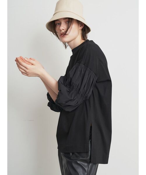 ELENDEEK（エレンディーク）の「マムルークハーフスリーブカットソー（Tシャツ/カットソー・レディース・ブラック/オフホワイト・FREE）」の2枚目の写真