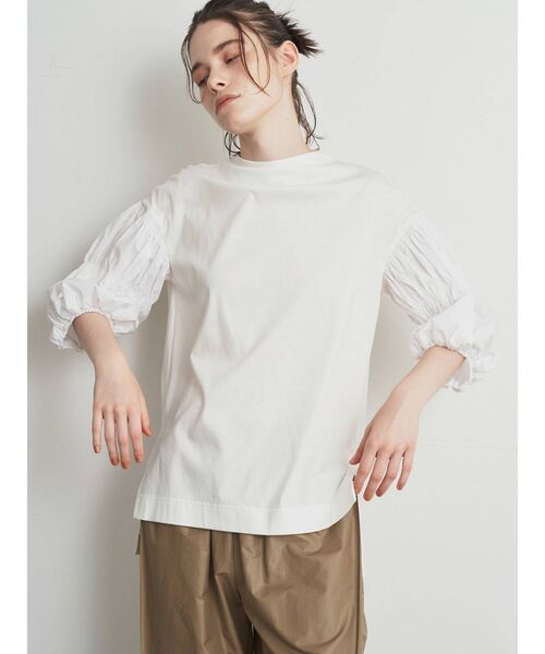 ELENDEEK（エレンディーク）の「マムルークハーフスリーブカットソー（Tシャツ/カットソー・レディース・ブラック/オフホワイト・FREE）」の6枚目の写真