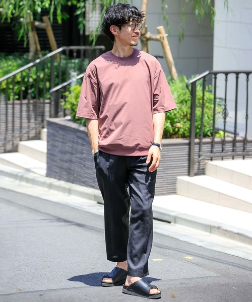 ITEMS URBANRESEARCH（アイテムズ アーバンリサーチ）の「クイックドライ クルーネックTシャツ（Tシャツ/カットソー・メンズ・ベージュ/ブラック/パープル/カーキ・MEDIUM/LARGE）」の6枚目の写真