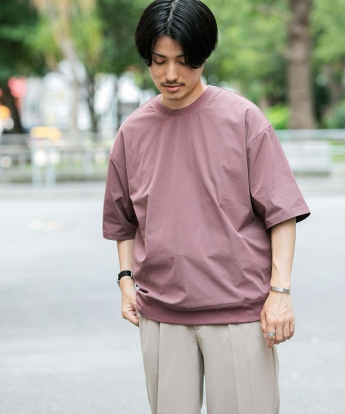 ITEMS URBANRESEARCH（アイテムズ アーバンリサーチ）の「クイックドライ クルーネックTシャツ（Tシャツ/カットソー・メンズ・ベージュ/ブラック/パープル/カーキ・MEDIUM/LARGE）」の7枚目の写真