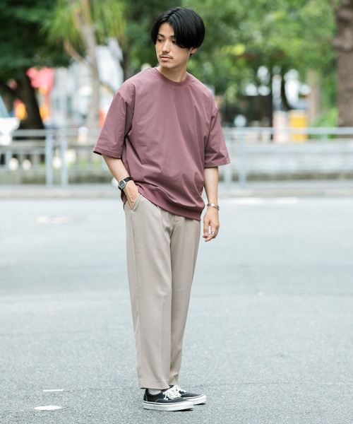 ITEMS URBANRESEARCH（アイテムズ アーバンリサーチ）の「クイックドライ クルーネックTシャツ（Tシャツ/カットソー・メンズ・ベージュ/ブラック/パープル/カーキ・MEDIUM/LARGE）」の9枚目の写真