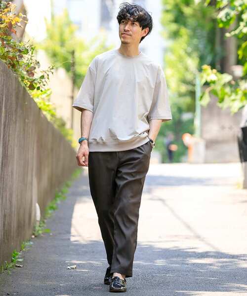 ITEMS URBANRESEARCH（アイテムズ アーバンリサーチ）の「クイックドライ クルーネックTシャツ（Tシャツ/カットソー・メンズ・ベージュ/ブラック/パープル/カーキ・MEDIUM/LARGE）」の13枚目の写真