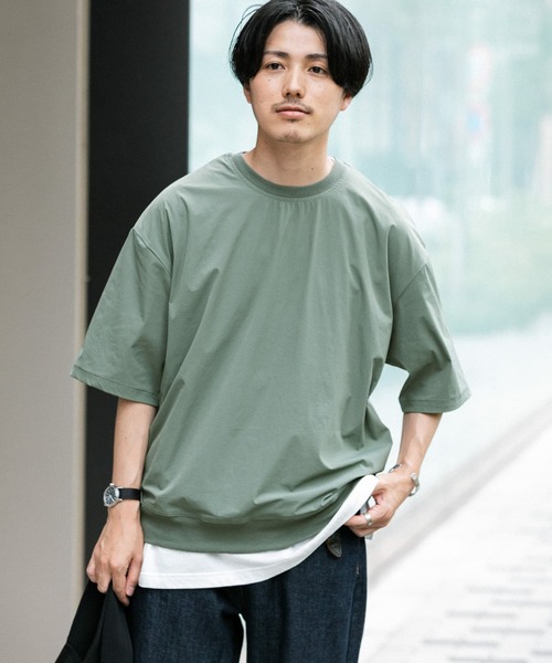 ITEMS URBANRESEARCH（アイテムズ アーバンリサーチ）の「クイックドライ クルーネックTシャツ（Tシャツ/カットソー・メンズ・ベージュ/ブラック/パープル/カーキ・MEDIUM/LARGE）」の15枚目の写真