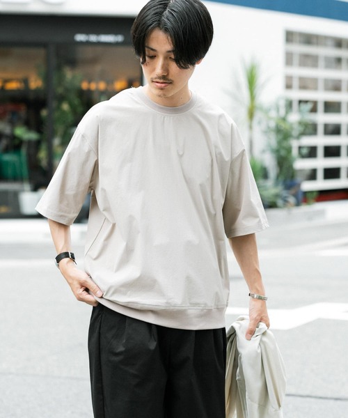 ITEMS URBANRESEARCH（アイテムズ アーバンリサーチ）の「クイックドライ クルーネックTシャツ（Tシャツ/カットソー・メンズ・ベージュ/ブラック/パープル/カーキ・MEDIUM/LARGE）」の19枚目の写真