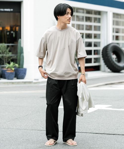 ITEMS URBANRESEARCH（アイテムズ アーバンリサーチ）の「クイックドライ クルーネックTシャツ（Tシャツ/カットソー・メンズ・ベージュ/ブラック/パープル/カーキ・MEDIUM/LARGE）」の20枚目の写真