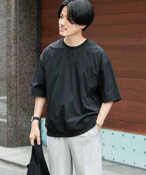 ITEMS URBANRESEARCH（アイテムズ アーバンリサーチ）の「クイックドライ クルーネックTシャツ（Tシャツ/カットソー・メンズ・ベージュ/ブラック/パープル/カーキ・MEDIUM/LARGE）」の22枚目の写真