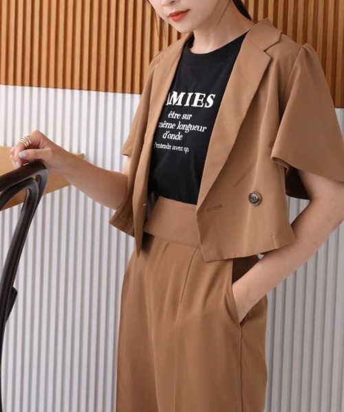 セール】フレア袖ショートジャケット(セットアップスラックスあり