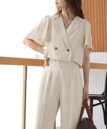 one after another NICE CLAUP | フレア袖ショートジャケット(セットアップスラックスあり)(その他アウター)