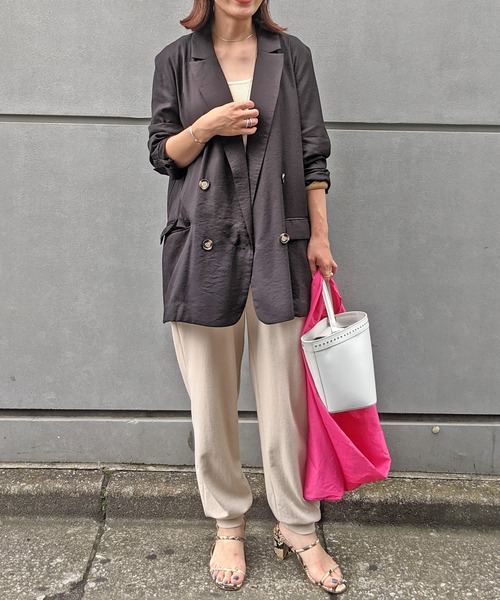 Omekashi(オメカシ)の「ダブルテーラードジャケット(テーラードジャケット・レディース・ブラック/イエロー・FREE)」の19枚目の写真