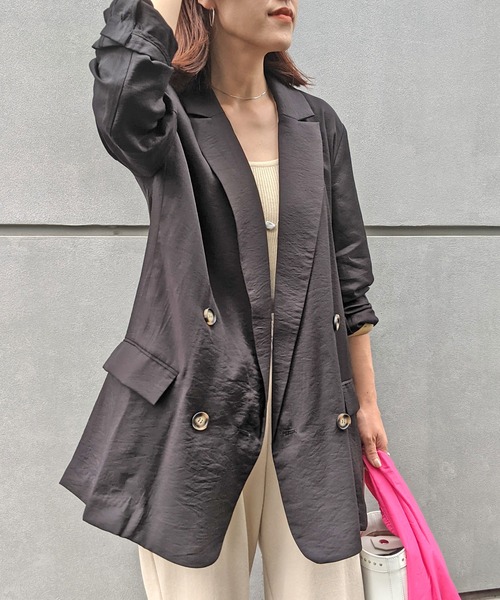 Omekashi(オメカシ)の「ダブルテーラードジャケット(テーラードジャケット・レディース・ブラック/イエロー・FREE)」の15枚目の写真