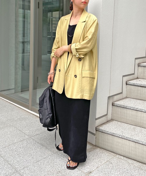 Omekashi(オメカシ)の「ダブルテーラードジャケット(テーラードジャケット・レディース・ブラック/イエロー・FREE)」の12枚目の写真
