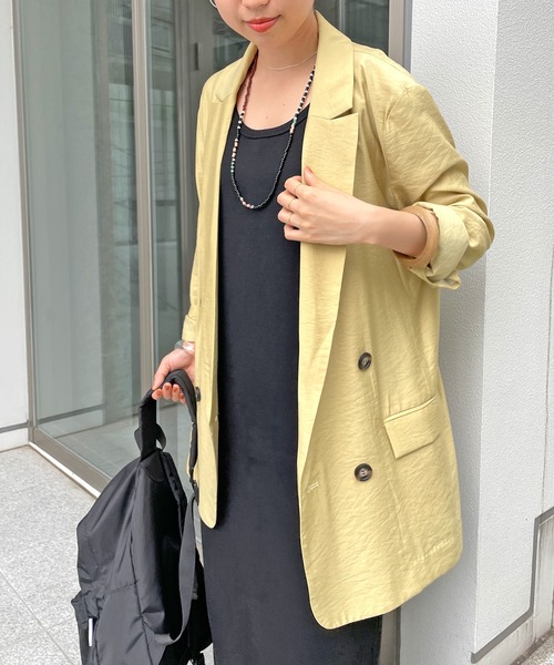 Omekashi(オメカシ)の「ダブルテーラードジャケット(テーラードジャケット・レディース・ブラック/イエロー・FREE)」の7枚目の写真