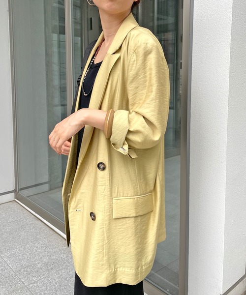 Omekashi(オメカシ)の「ダブルテーラードジャケット(テーラードジャケット・レディース・ブラック/イエロー・FREE)」の9枚目の写真