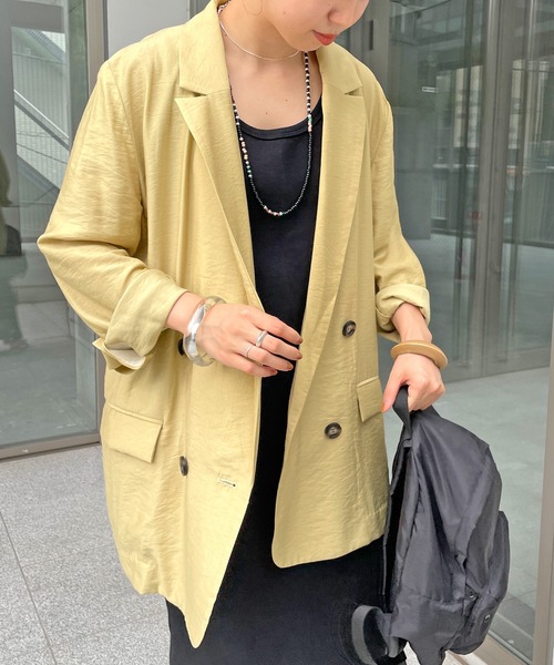 Omekashi(オメカシ)の「ダブルテーラードジャケット(テーラードジャケット・レディース・ブラック/イエロー・FREE)」の8枚目の写真