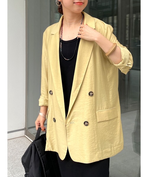 Omekashi(オメカシ)の「ダブルテーラードジャケット(テーラードジャケット・レディース・ブラック/イエロー・FREE)」の6枚目の写真