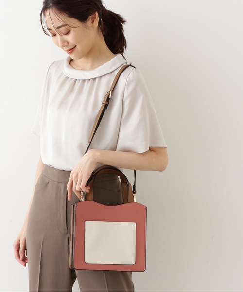 NATURAL BEAUTY BASIC(ナチュラルビューティーベーシック)の「トリカラースワローマチトート(ハンドバッグ・レディース・ブラウン/ピンク・フリ-)」の7枚目の写真