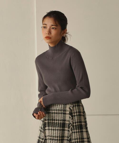 ＜EMMEL REFINES（エメル リファインズ）＞EM HW リブ ハイネック ニット －ウォッシャブル－