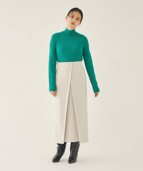 ＜EMMEL REFINES（エメル リファインズ）＞EM HW リブ ハイネック ニット －ウォッシャブル－