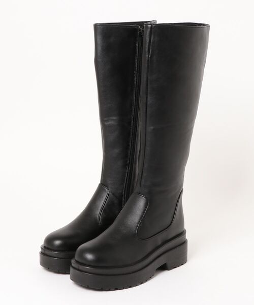 Shoes in Closet（シューズインクローゼット）の「《#極軽》軽量厚底 2段ソール プレーン ロングブーツ 2698（ブーツ・レディース・ブラック/ブラック系8/ダークブラウン系8・LL/M/L/S/3L/XS）」の6枚目の写真