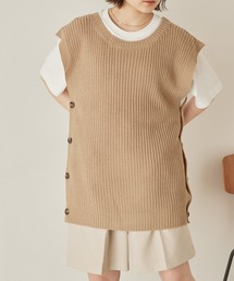 mikke | 2WAYオーバーサイズニットベスト&ボリュームスリーブショート丈ボレロ(ベスト)