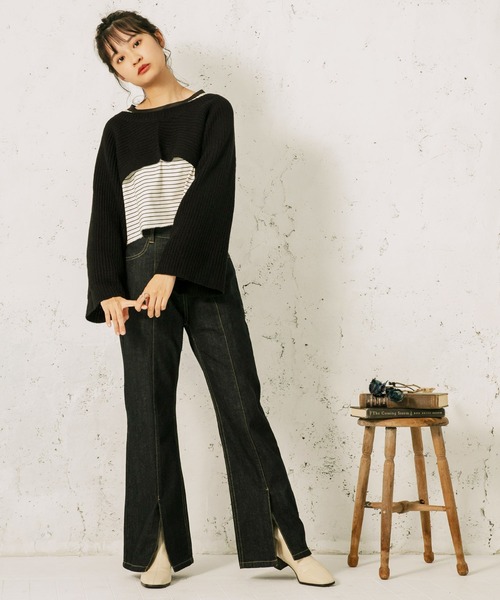 mikke（ミッケ）の「2WAYオーバーサイズニットベスト&ボリュームスリーブショート丈ボレロ（ベスト・レディース・オフホワイト/オリーブ/ブラック/ベージュ・FREE）」の14枚目の写真