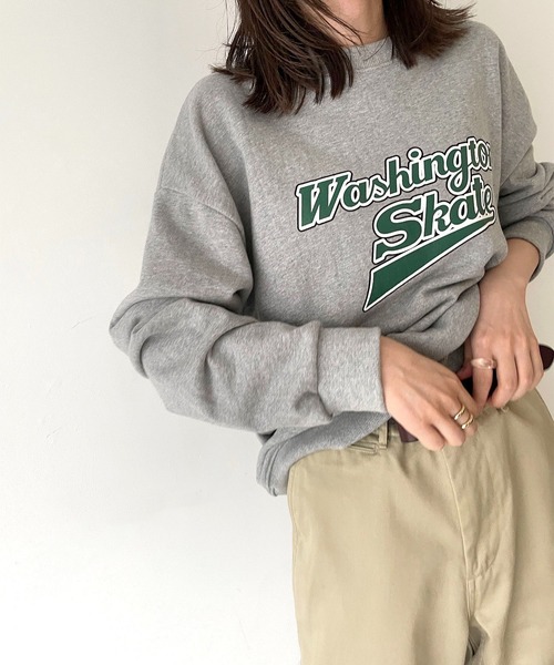 CANAL JEAN（キャナルジーン）の「via j(ヴィアジェイ) "Washington skate"裏毛トレーナー（スウェット・レディース・ネイビー/グレー/アイボリー・ONE SIZE）」の8枚目の写真