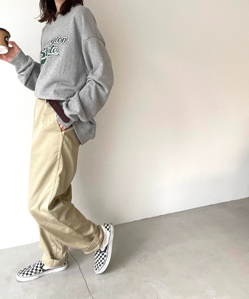 CANAL JEAN（キャナルジーン）の「via j(ヴィアジェイ) "Washington skate"裏毛トレーナー（スウェット・レディース・ネイビー/グレー/アイボリー・ONE SIZE）」の4枚目の写真