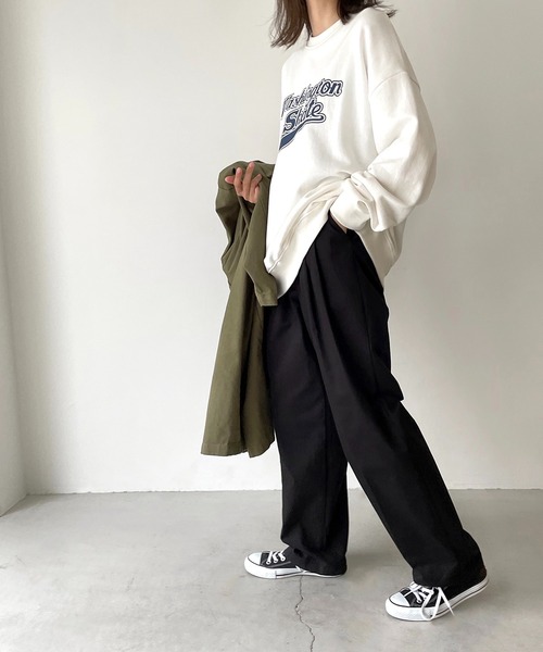 CANAL JEAN（キャナルジーン）の「via j(ヴィアジェイ) "Washington skate"裏毛トレーナー（スウェット・レディース・ネイビー/グレー/アイボリー・ONE SIZE）」の10枚目の写真