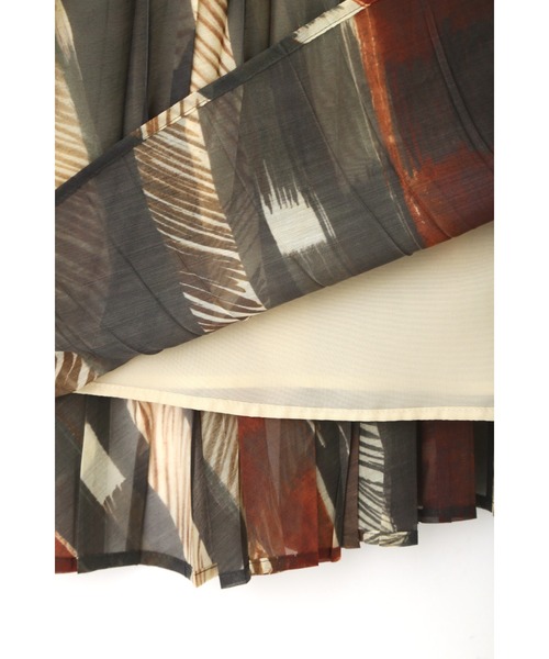 FLOML(フロム)の「【FLOML】ドローイングストライププリントスカート(スカート・レディース・ブラウン・38)」の11枚目の写真