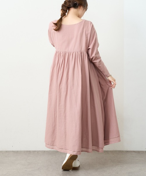 PUAL CE CIN（ピュアルセシン）の「強撚コットン2重ワンピース（ワンピース・レディース・ブラック/チャコールグレー/グレイッシュベージュ/イエロー/ピンク・FREE）」の7枚目の写真