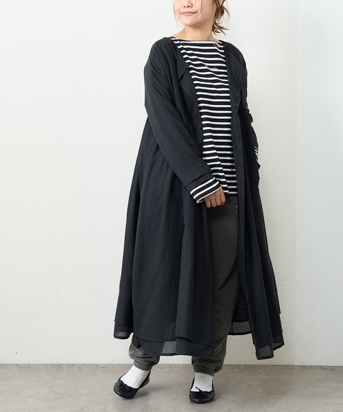 PUAL CE CIN（ピュアルセシン）の「強撚コットン2重ワンピース（ワンピース・レディース・ブラック/チャコールグレー/グレイッシュベージュ/イエロー/ピンク・FREE）」の14枚目の写真