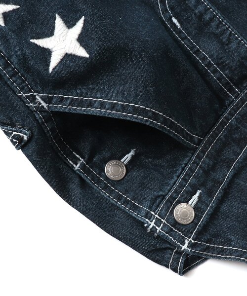 BREEZE（ブリーズ）の「スターポケットサロペット 10分丈（サロペット/オーバーオール・キッズ・ブルー/ブラック・110/100/130/90/120/80）」の14枚目の写真