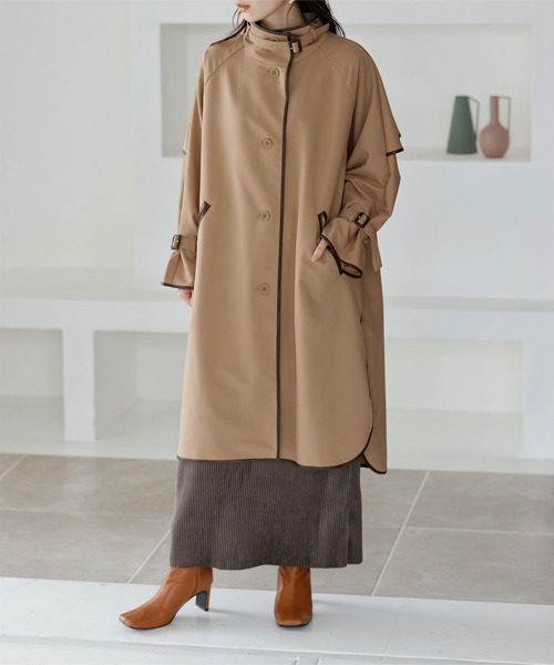 titivate（ティティベイト）の「ﾊﾟｲﾋﾟﾝｸﾞﾎﾟﾝﾁｮﾄﾚﾝﾁｺｰﾄ（トレンチコート・レディース・ベージュ/ネイビー・S/M/XS）」の17枚目の写真