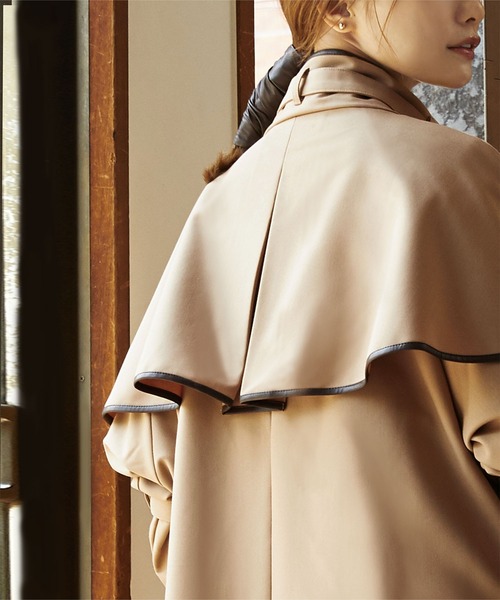 titivate（ティティベイト）の「ﾊﾟｲﾋﾟﾝｸﾞﾎﾟﾝﾁｮﾄﾚﾝﾁｺｰﾄ（トレンチコート・レディース・ベージュ/ネイビー・S/M/XS）」の3枚目の写真