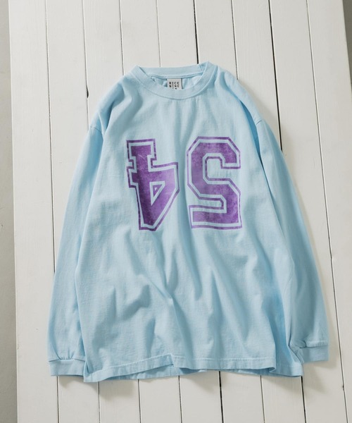 RICE NINE TEN（ライスナインテン）の「RICE NINE TEN　MISPRINT NUMBERING LONG-SLEEVE（Tシャツ/カットソー・メンズ・ライトブルー/ロイヤルブルー・1/2）」の2枚目の写真