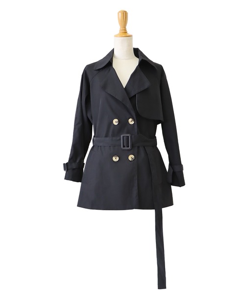 BLUEEAST（ブルーイースト）の「ショートトレンチコート（トレンチコート・レディース・ブラック/ベージュ・MEDIUM）」の18枚目の写真