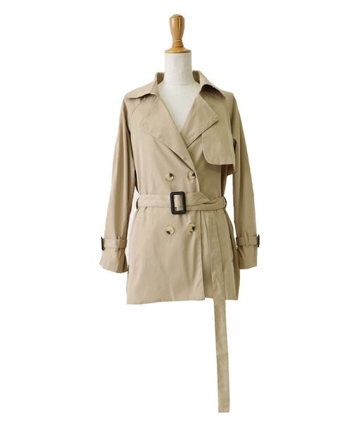 BLUEEAST（ブルーイースト）の「ショートトレンチコート（トレンチコート・レディース・ブラック/ベージュ・MEDIUM）」の19枚目の写真