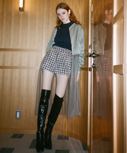 REDYAZEL(レディアゼル)の「チュールボリューム袖MA-1(ブルゾン・レディース・グリーン/ベージュ/ネイビー・FREE)」の5枚目の写真