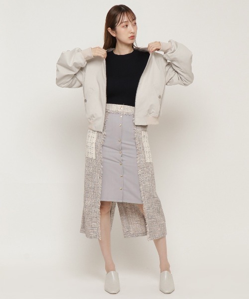 REDYAZEL(レディアゼル)の「チュールボリューム袖MA-1(ブルゾン・レディース・グリーン/ベージュ/ネイビー・FREE)」の19枚目の写真