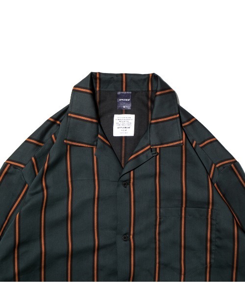 APPLEBUM（アップルバム）の「Green Stripe Oversize L/S Shirt（シャツ/ブラウス・メンズ・グリーン・X-LARGE/MEDIUM/LARGE）」の6枚目の写真