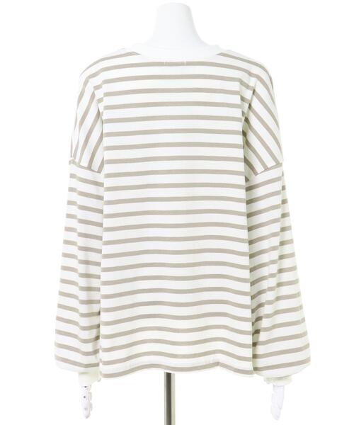 INGNI（イング）の「ボリュームスリーブボーダーTシャツ（Tシャツ/カットソー・レディース・ブラウン系その他/ホワイト系/ホワイト系6・M）」の10枚目の写真