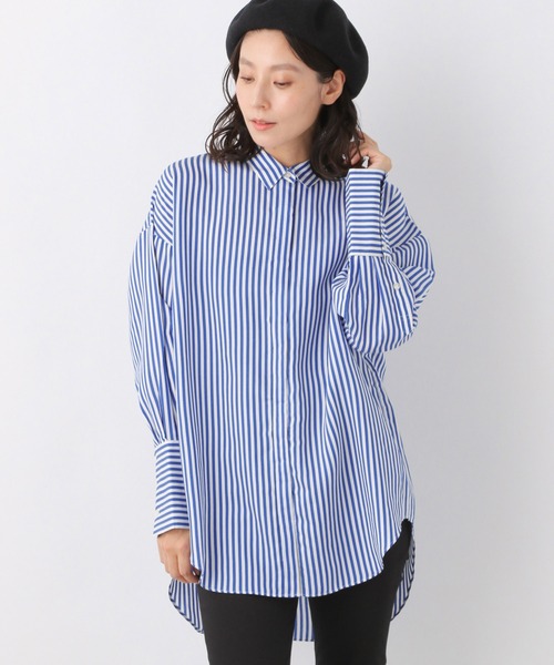 LEPSIM(レプシィム)の「シルク混洗えるシャツ 957946(シャツ/ブラウス・レディース・ブルー/ブラウン・FREE)」の1枚目の写真