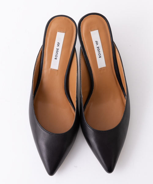 Rouge vif（ルージュヴィフ）の「ヒールミュール（パンプス・レディース・ブラック/オフホワイト・37/38/36）」の6枚目の写真