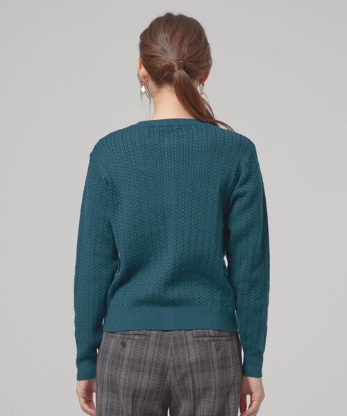 closet story(クローゼットストーリー)の「<closet story>アミジ ショート カーディガン -ウォッシャブル-(カーディガン/ボレロ・レディース・ダークグリーン/ブラック・FREE)」の5枚目の写真