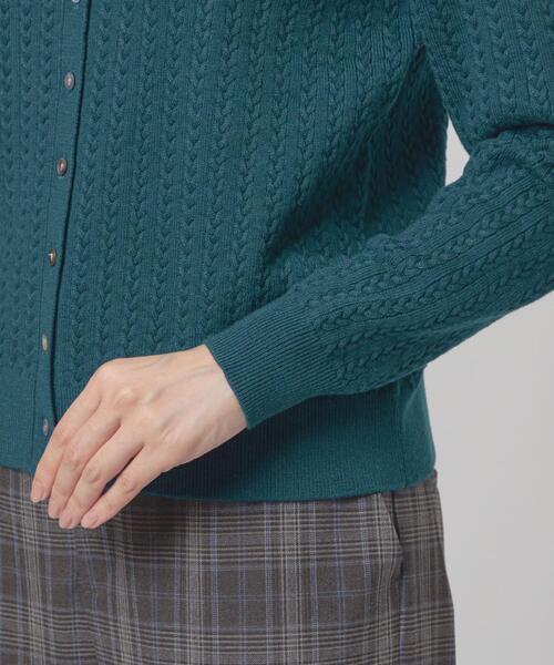 closet story(クローゼットストーリー)の「<closet story>アミジ ショート カーディガン -ウォッシャブル-(カーディガン/ボレロ・レディース・ダークグリーン/ブラック・FREE)」の7枚目の写真