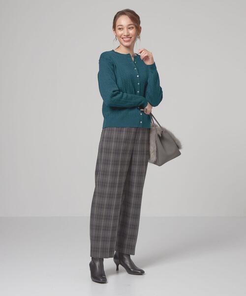 closet story(クローゼットストーリー)の「<closet story>アミジ ショート カーディガン -ウォッシャブル-(カーディガン/ボレロ・レディース・ダークグリーン/ブラック・FREE)」の9枚目の写真