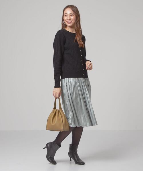 closet story(クローゼットストーリー)の「<closet story>アミジ ショート カーディガン -ウォッシャブル-(カーディガン/ボレロ・レディース・ダークグリーン/ブラック・FREE)」の12枚目の写真