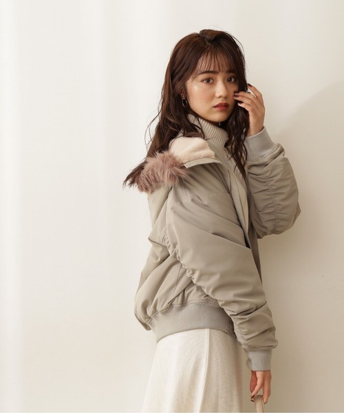 PROPORTION BODY DRESSING(プロポーションボディドレッシング)の「<E>フードファーブルゾン / 1211257001(ブルゾン・レディース・カーキ/ブラウン系その他・MEDIUM/SMALL)」の2枚目の写真